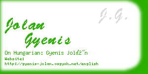 jolan gyenis business card
